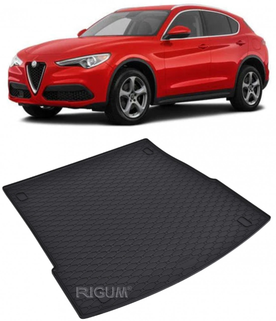 Tavita auto ALFA Romeo Stelvio 2017-prezent, protectie portbagaj, Cri-Flo, din cauciuc 100%, compatibil cu autoturismul ALFA Romeo Stelvio