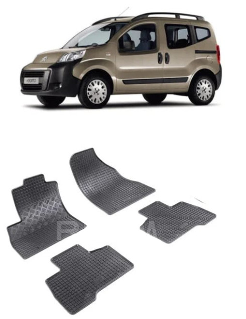 Set 4 covorase Fiat Fiorino 5M 2008-prezent, din cauciuc 100%, compatibile cu autoturismul FIAT Fiorino