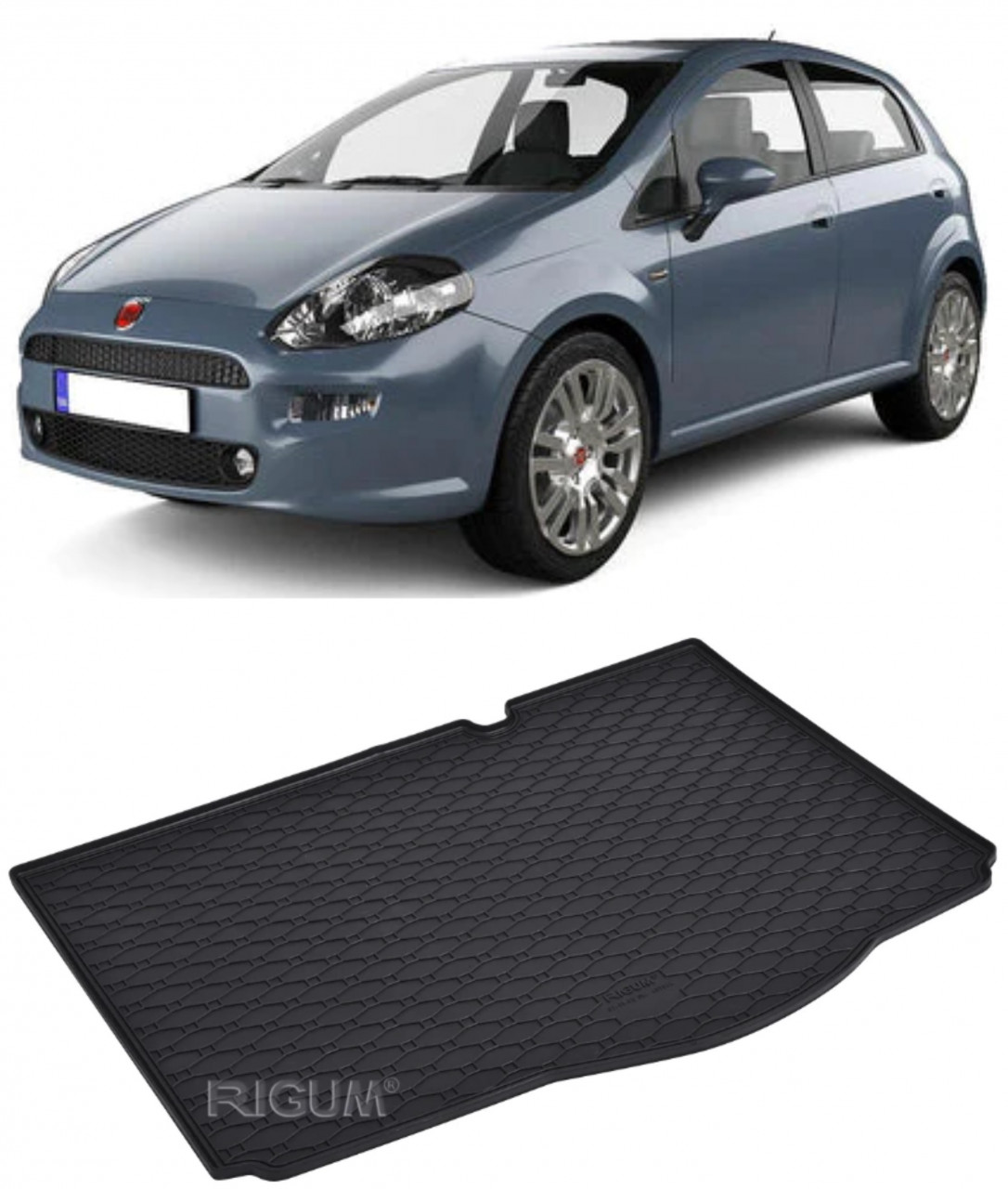 Tavita auto FIAT Punto Grande 2005-2018, protectie portbagaj, Cri-Flo, din cauciuc 100%, compatibil cu autoturismul FIAT Punto Grande