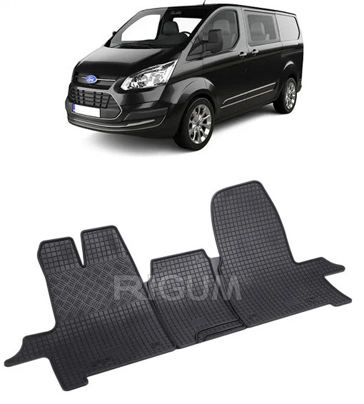 Set 3 covorase Ford Tourneo Custom (1+1) 2M 2012-2018, din cauciuc 100%, compatibile cu autoturismul FORD Tourneo