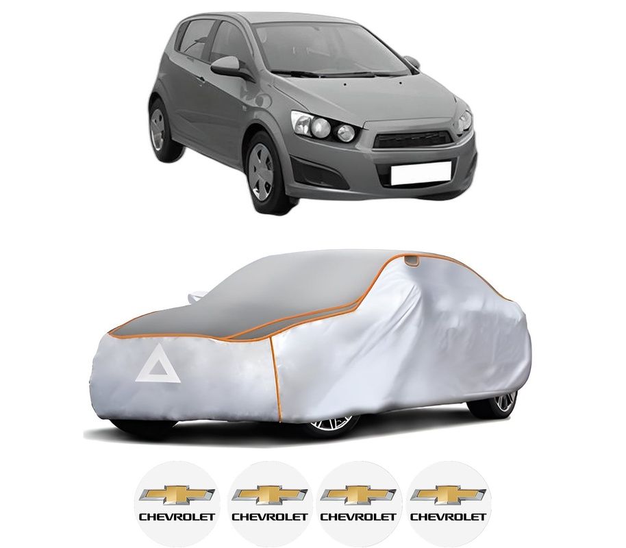 Husa Prelata Antigrindina Auto CHEVROLET AVEO Hatchback (T300) din 2011-2015, Protectie auto contra intemperiilor la grindina, Waterproof, 4x Stickere auto CHEVROLET