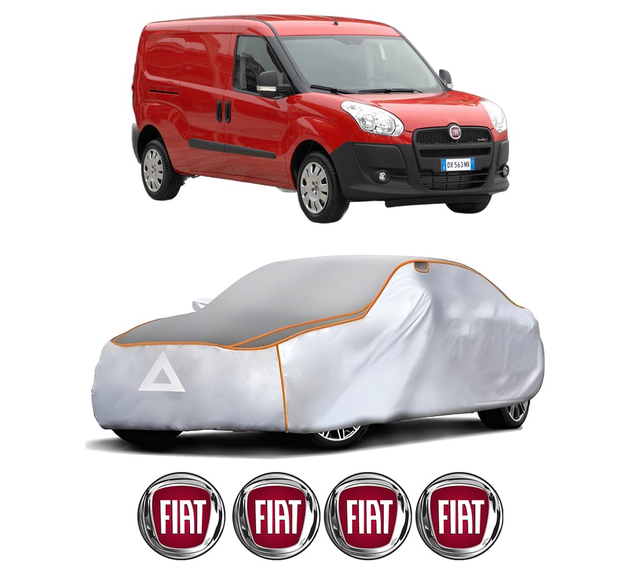 Husa Prelata Antigrindina Auto FIAT DOBLO Cargo (263_) din 2010-2023, Protectie auto contra intemperiilor la grindina, Waterproof, 4x Stickere auto FIAT
