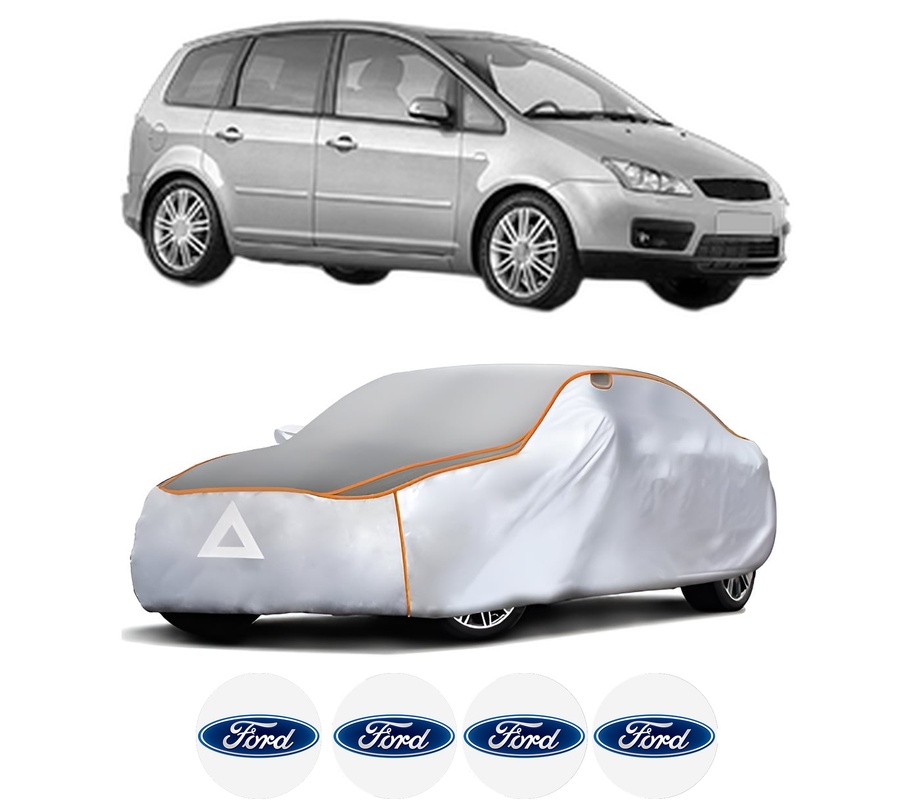 Husa Prelata Antigrindina Auto FORD FOCUS C-MAX (DM2) din 2003-2007, Protectie auto contra intemperiilor la grindina, Waterproof, 4x Stickere auto FORD