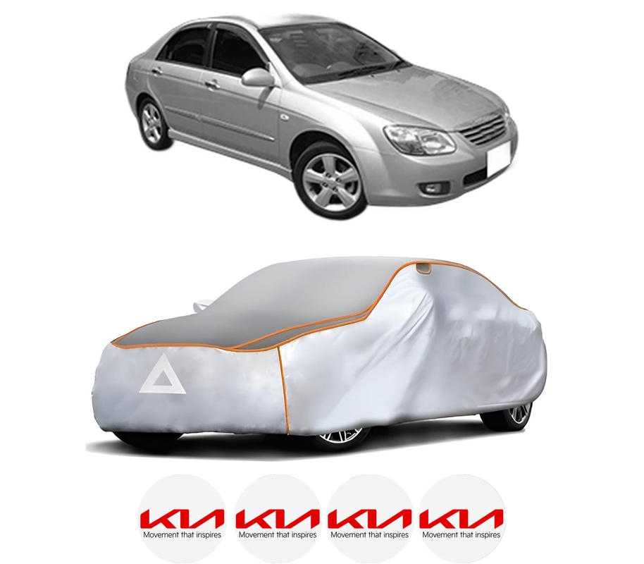 Husa Prelata Antigrindina Auto KIA CERATO I Saloon (LD) din 2004-2009, Protectie auto contra intemperiilor la grindina, Waterproof, 4x Stickere auto KIA
