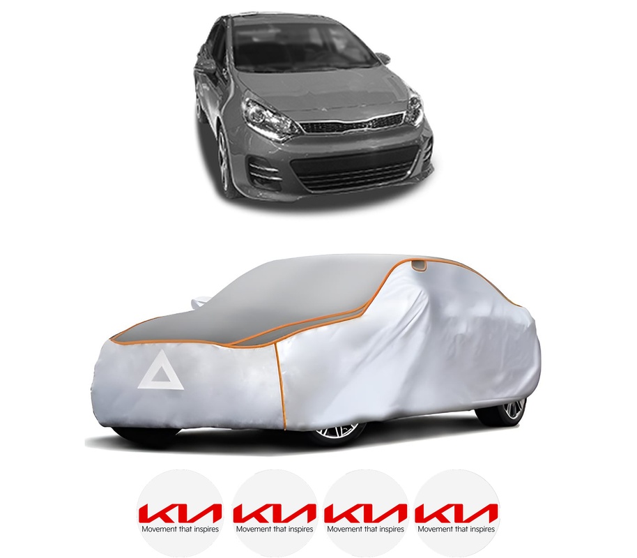 Husa Prelata Antigrindina Auto KIA RIO III Hatchback Van (UB) din 2011-2017, Protectie auto contra intemperiilor la grindina, Waterproof, 4x Stickere auto KIA
