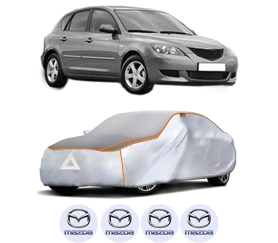 Husa Prelata Antigrindina Auto MAZDA 3 (BK) din 2003-2009, Protectie auto contra intemperiilor la grindina, Waterproof, 4x Stickere auto MAZDA