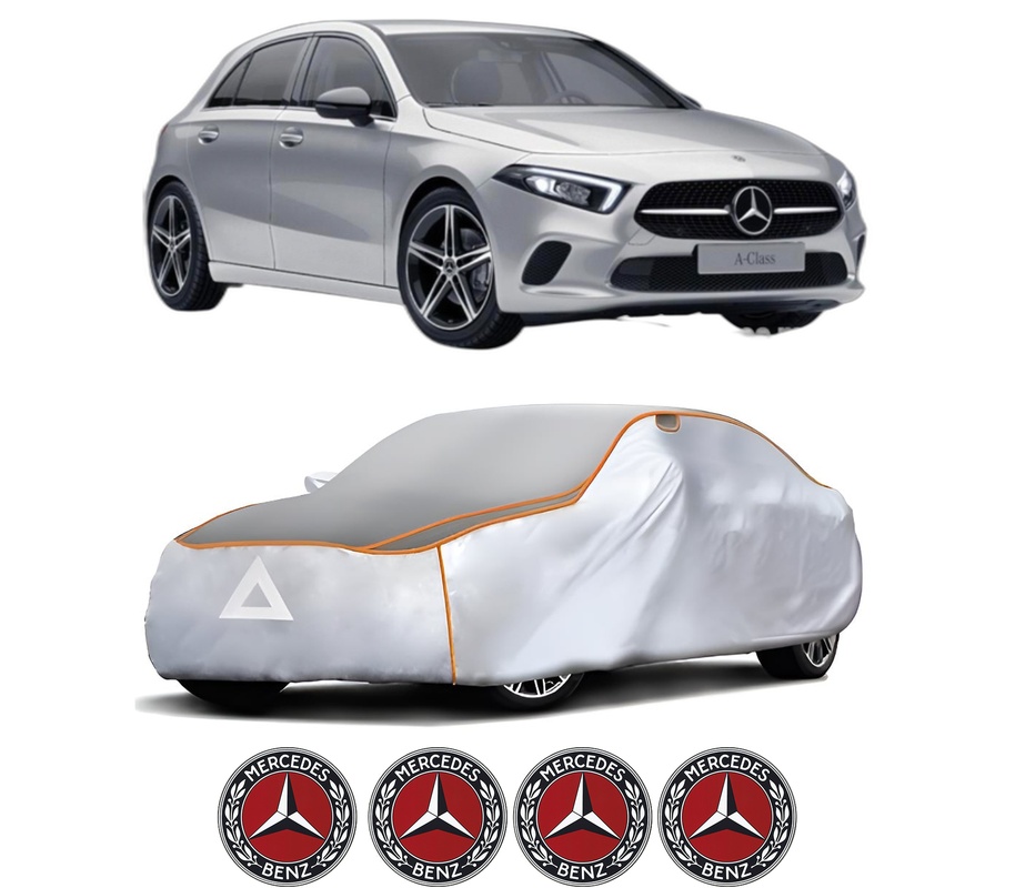 Husa Prelata Antigrindina Auto MERCEDES-BENZ A-CLASS (W177) din 2018-2022, Protectie auto contra intemperiilor la grindina, Waterproof, 4x Stickere auto MERCEDES-BENZ
