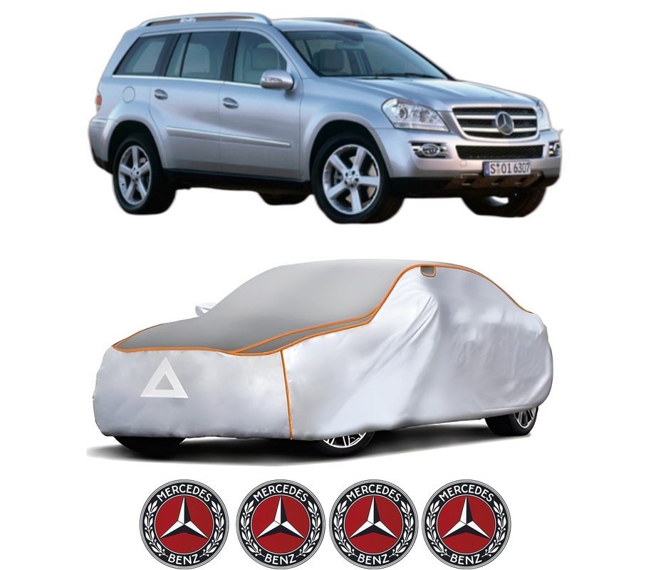 Husa Prelata Antigrindina Auto MERCEDES-BENZ GL-CLASS (X164) din 2006-2012, Protectie auto contra intemperiilor la grindina, Waterproof, 4x Stickere auto MERCEDES-BENZ