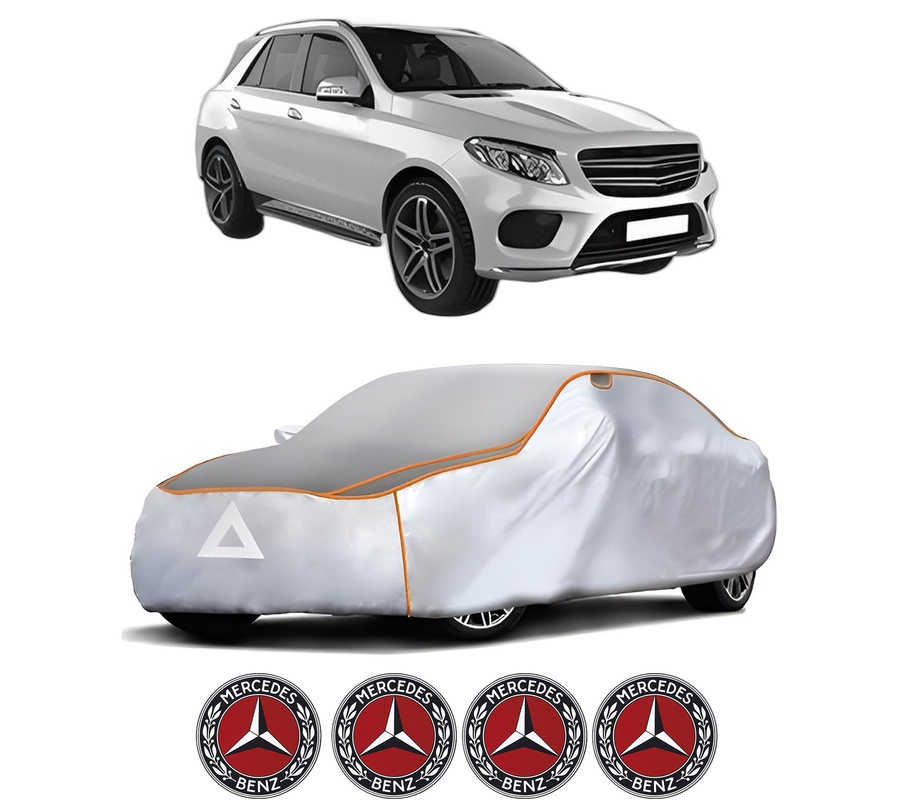 Husa Prelata Antigrindina Auto MERCEDES-BENZ GLE (W166) din 2015-2018, Protectie auto contra intemperiilor la grindina, Waterproof, 4x Stickere auto MERCEDES-BENZ
