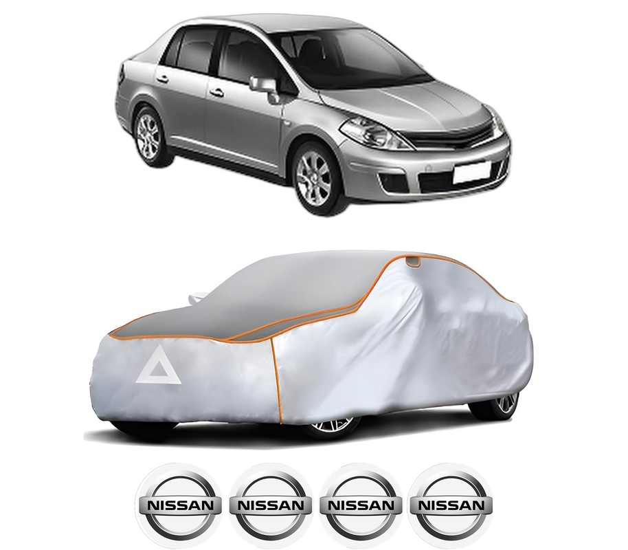 Husa Prelata Antigrindina Auto NISSAN TIIDA Saloon (SC11) din 2007-2012, Protectie auto contra intemperiilor la grindina, Waterproof, 4x Stickere auto NISSAN