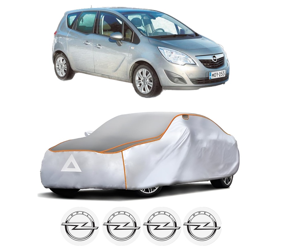 Husa Prelata Antigrindina Auto OPEL MERIVA B MPV (S10) din 2010-2017, Protectie auto contra intemperiilor la grindina, Waterproof, 4x Stickere auto OPEL