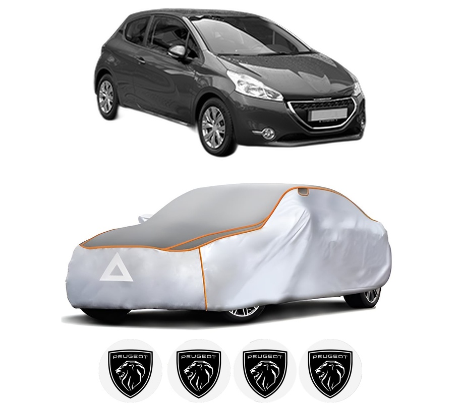 Husa Prelata Antigrindina Auto PEUGEOT 208 Hatchback Van (CR_) din 2013-2019, Protectie auto contra intemperiilor la grindina, Waterproof, 4x Stickere auto PEUGEOT