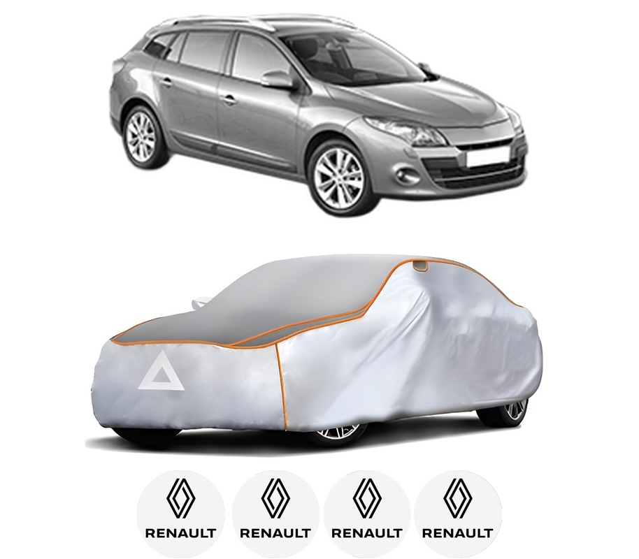 Husa Prelata Antigrindina Auto RENAULT MEGANE III Grandtour (KZ0/1) din 2008-2016, Protectie auto contra intemperiilor la grindina, Waterproof, 4x Stickere auto RENAULT