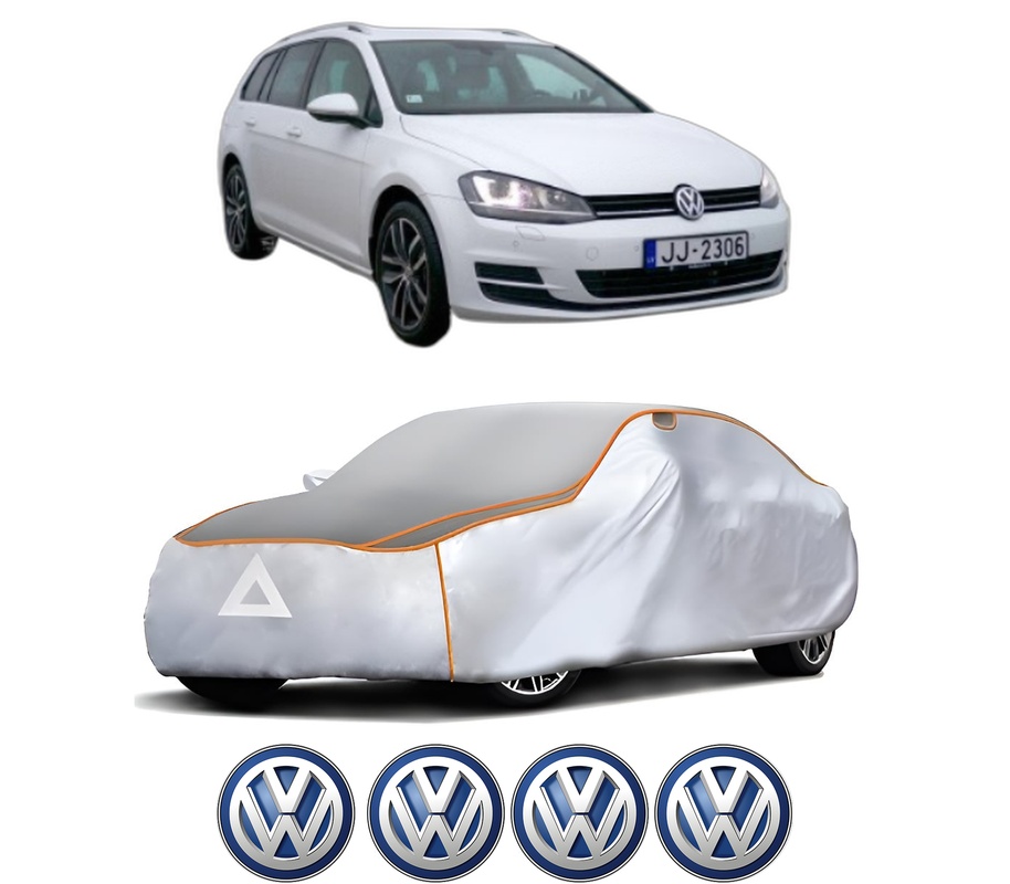 Husa Prelata Antigrindina Auto Volskwagen GOLF VII Variant (BA5, BV5) din 2013-2021, Protectie auto contra intemperiilor la grindina, Waterproof, 4x Stickere auto Volskwagen