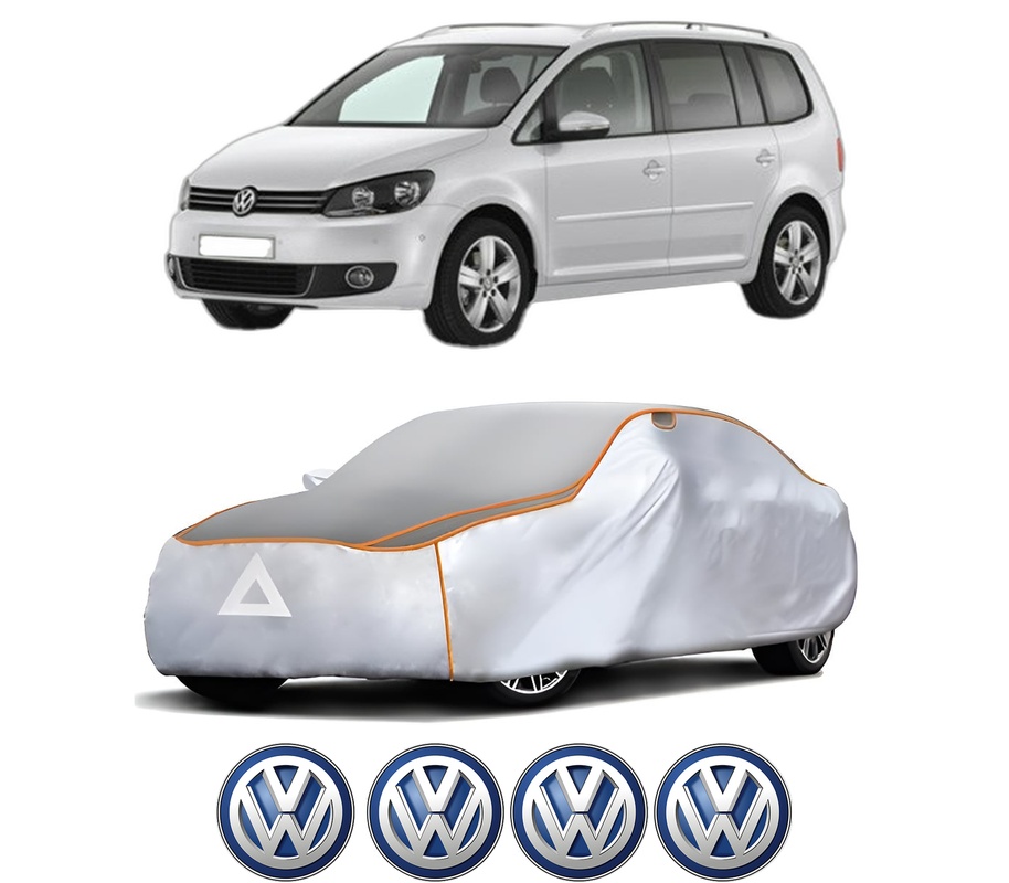 Husa Prelata Antigrindina Auto Volskwagen TOURAN VAN (1T3) din 2010-2015, Protectie auto contra intemperiilor la grindina, Waterproof, 4x Stickere auto Volskwagen