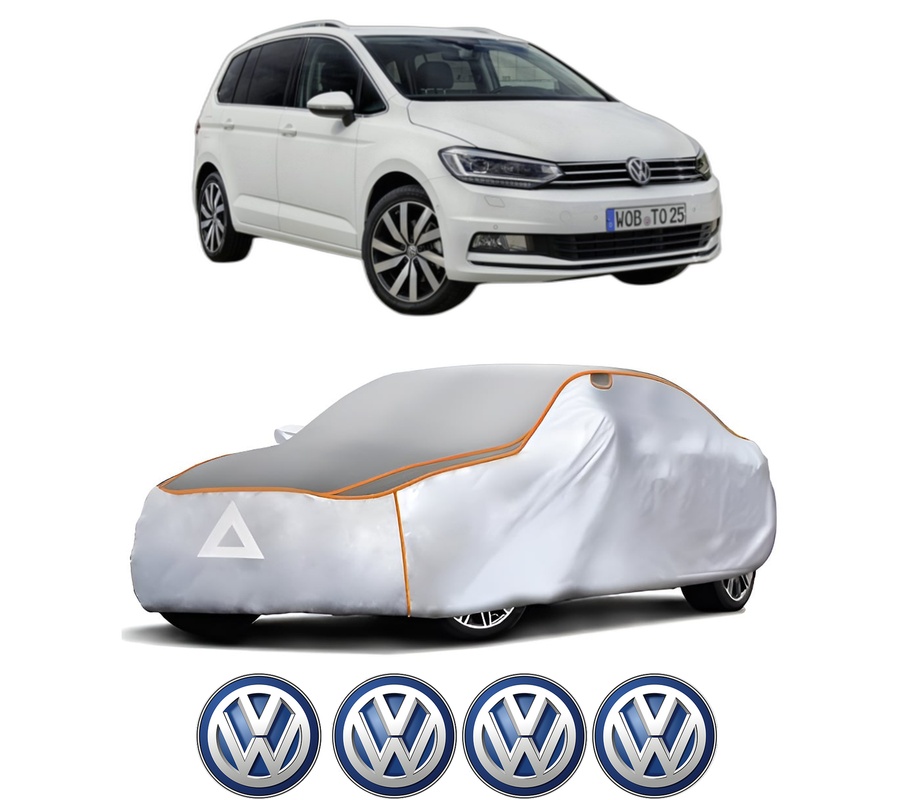 Husa Prelata Antigrindina Auto Volskwagen TOURAN VAN (5T1) din 2020, Protectie auto contra intemperiilor la grindina, Waterproof, 4x Stickere auto Volskwagen
