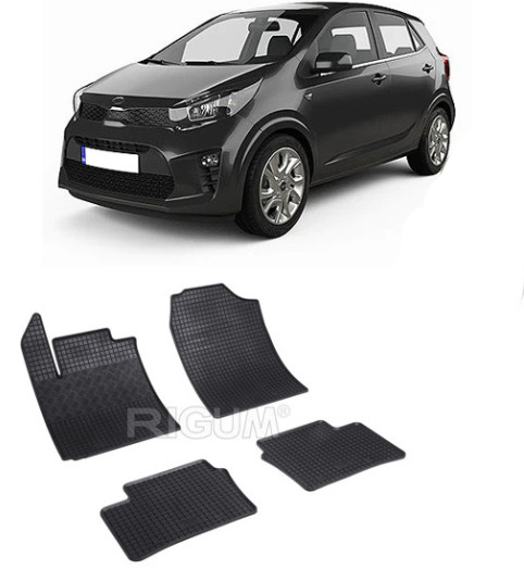 Set 4 covorase Kia Picanto 2017-prezent, din cauciuc 100%, compatibile cu autoturismul KIA Picanto