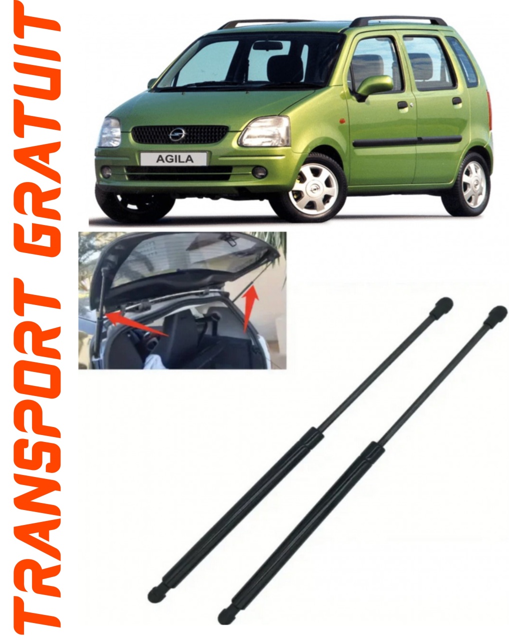 Set 2 amortizoare Haion portbagaj pentru masina Opel Agila