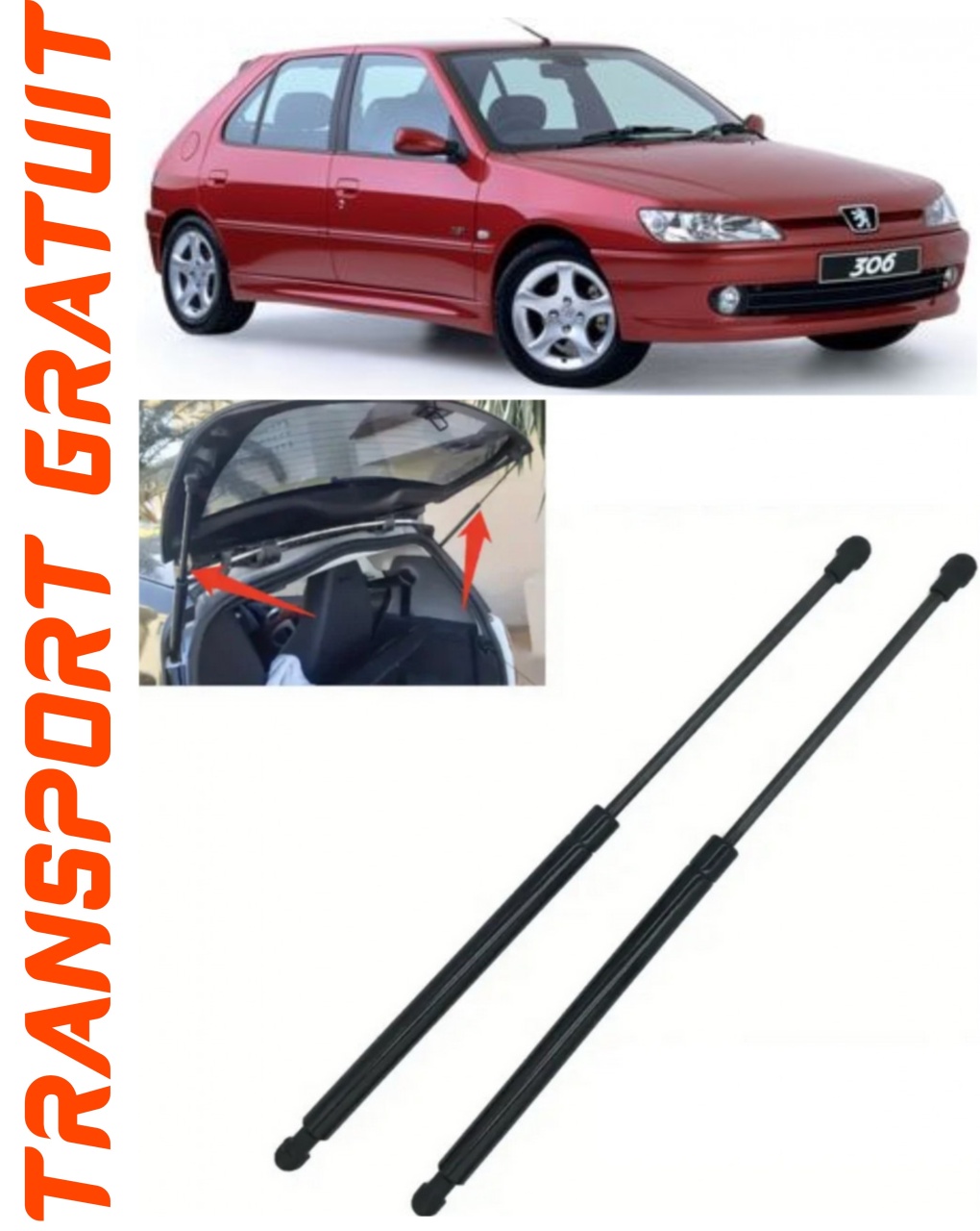 Set 2 amortizoare Haion portbagaj pentru masina Peugeot 306