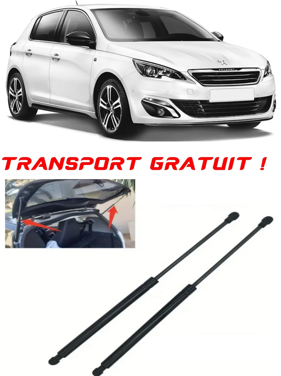 Set 2 amortizoare Haion portbagaj pentru masina Peugeot 308 II (LB_, L3_), LH_, LP_, LW_