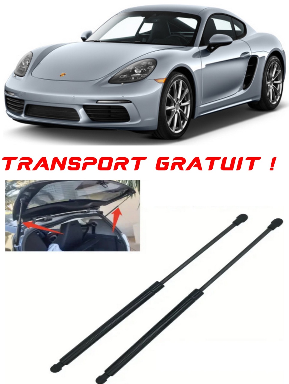 Set 2 amortizoare Haion portbagaj pentru masina Porsche 718 CAYMAN (982)