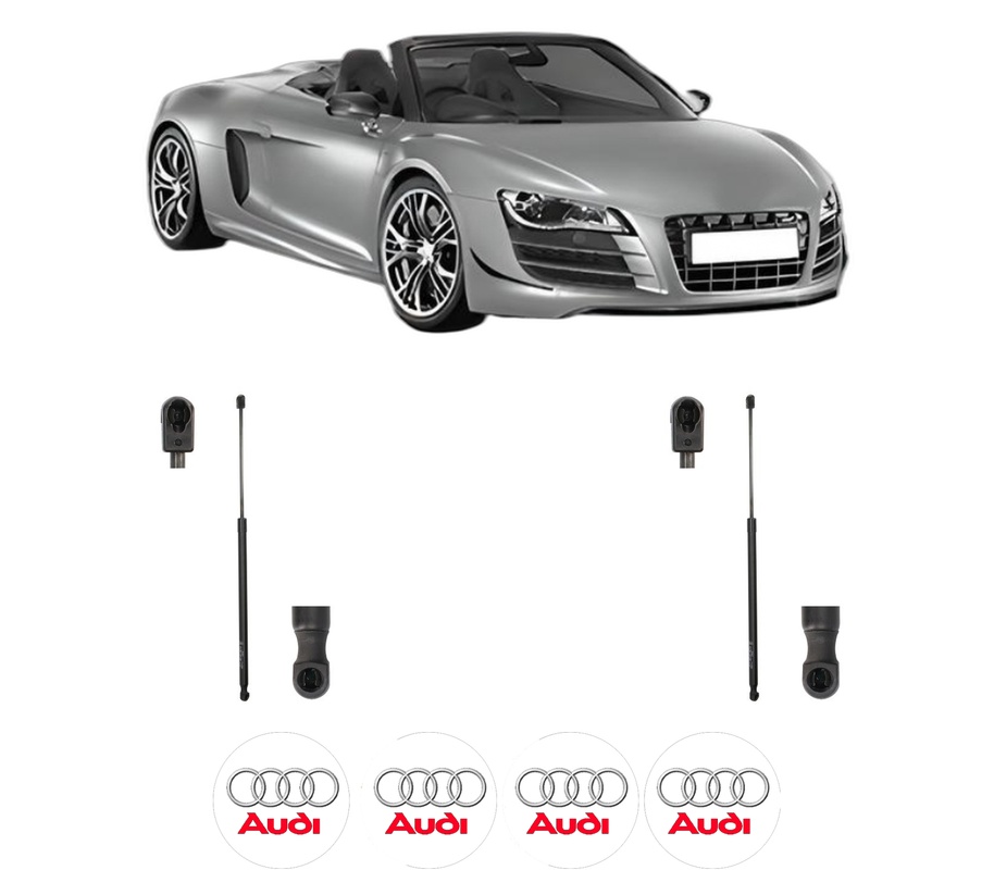 Set amortizoare portbagaj haion pentru AUDI R8 Spyder (427, 429) din 2010-2015, 2 bucati, KROSNO, 4 stickere auto AUDI