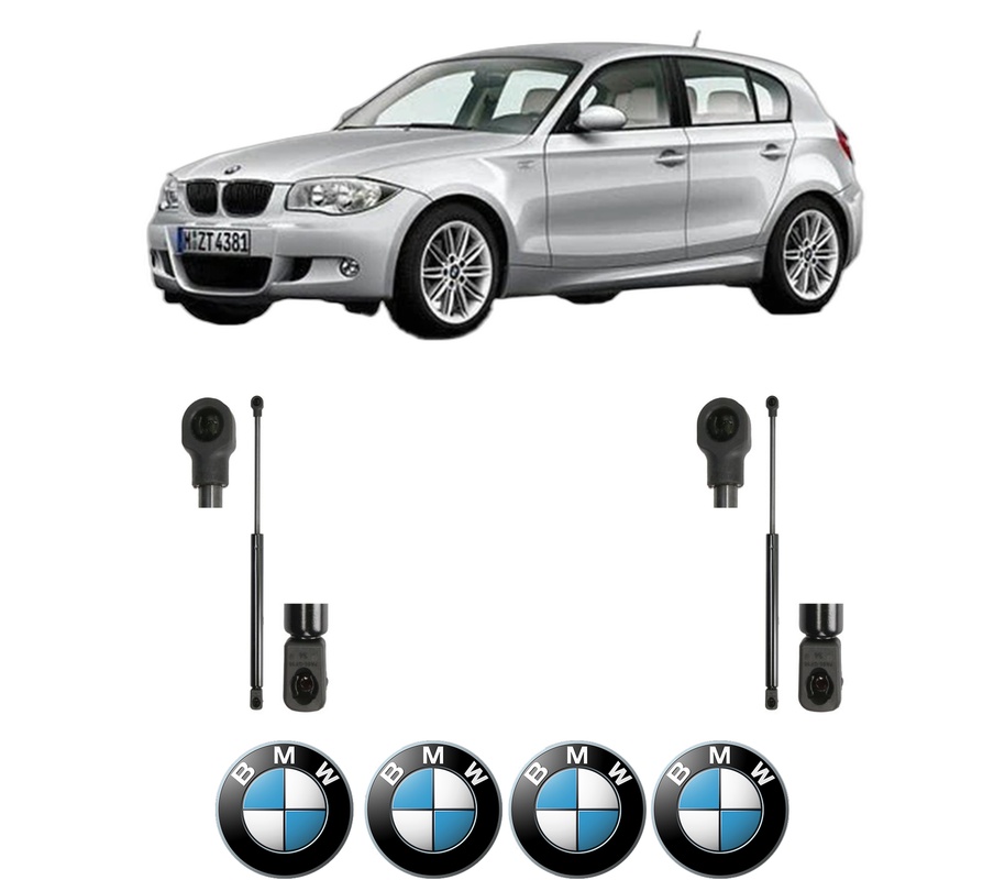 Set amortizoare portbagaj haion pentru BMW 1 (E81) din 2006-2012, 2 bucati, MAGNUM TECHNOLOGY, 4 stickere auto BMW