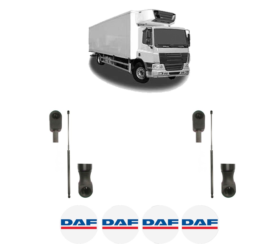 Set amortizoare portbagaj haion pentru DAF 75 CF din 1998-2000, 2 bucati, KROSNO, 4 stickere auto DAF