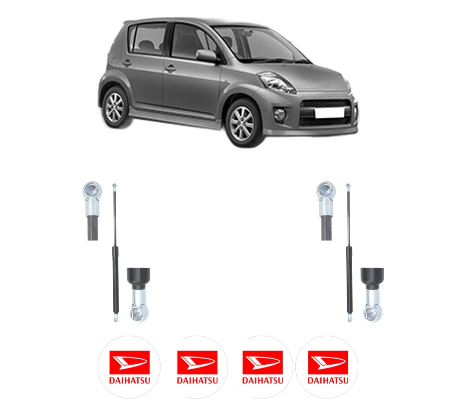 Set amortizoare portbagaj haion pentru DAIHATSU SIRION (M3_) din 2005-2013, 2 bucati, KROSNO, 4 stickere auto DAIHATSU