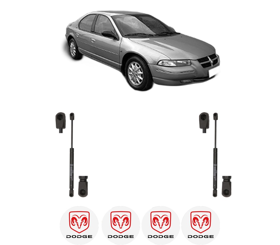 Set amortizoare portbagaj haion pentru DODGE STRATUS din 2001-2005, 2 bucati, KROSNO, 4 stickere auto DODGE