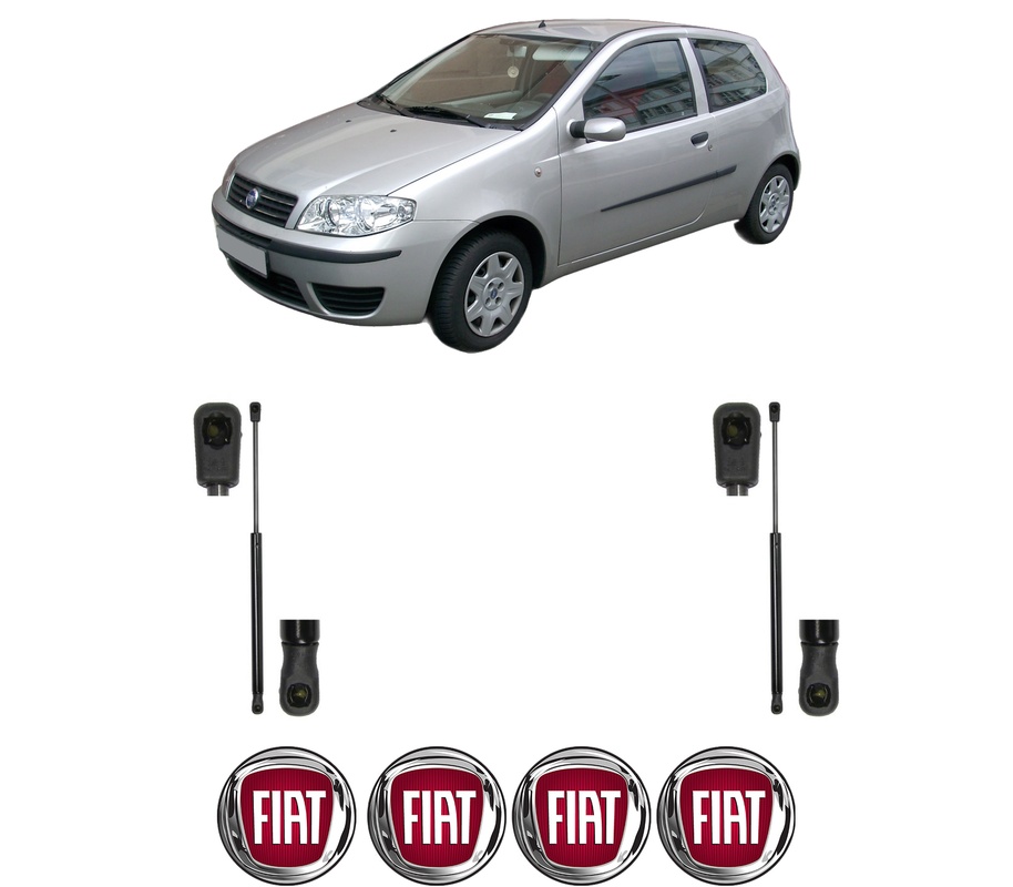 Set amortizoare portbagaj haion pentru FIAT PUNTO Hatchback Van (188_) din 2000-2010, 2 bucati, MAGNUM TECHNOLOGY, 4 stickere auto FIAT