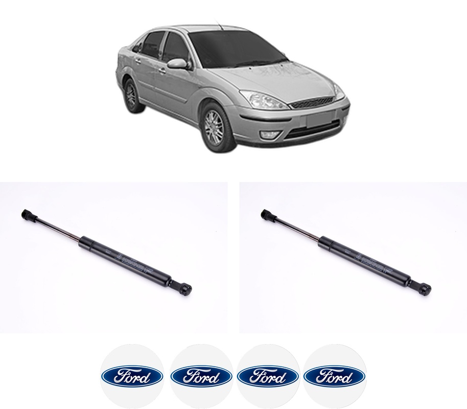 Set amortizoare portbagaj haion pentru FORD FOCUS I Saloon (DFW) din 1999-2005, 2 bucati, KROSNO, 4 stickere auto FORD