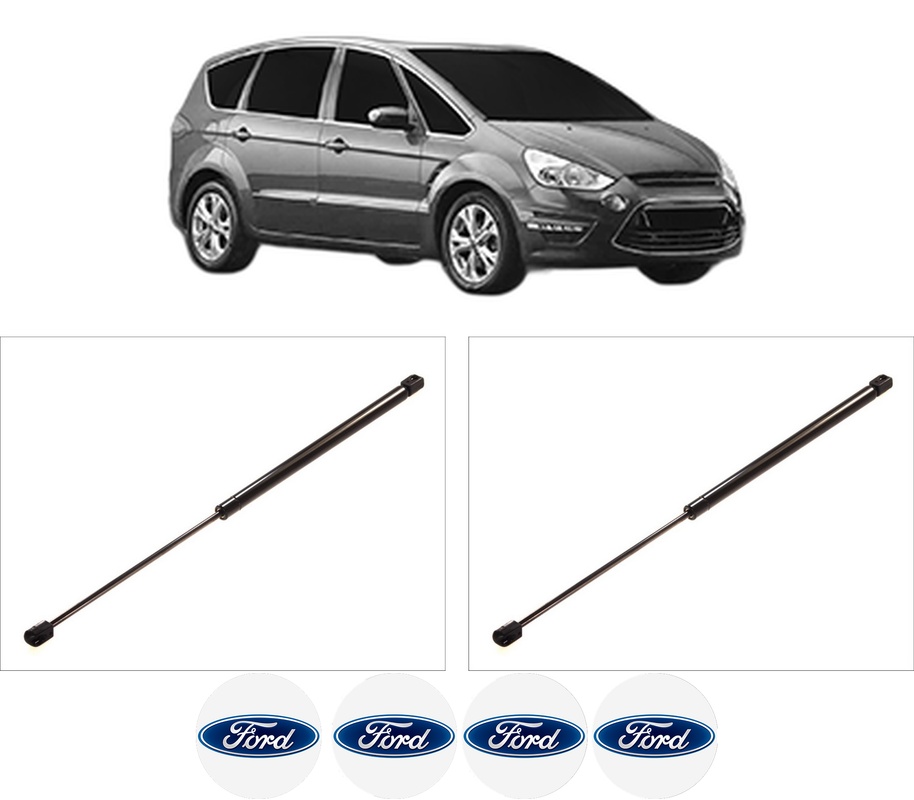 Set amortizoare portbagaj haion pentru FORD S-MAX VAN (WA6) din 2007-2014, 2 bucati, KROSNO, 4 stickere auto FORD