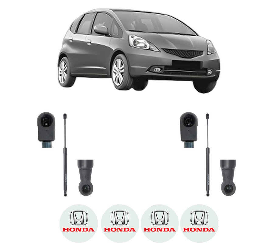 Set amortizoare portbagaj haion pentru HONDA JAZZ III (GE_, GG_, GP_, ZA_) din 2008-2014, 2 bucati, KROSNO, 4 stickere auto HONDA