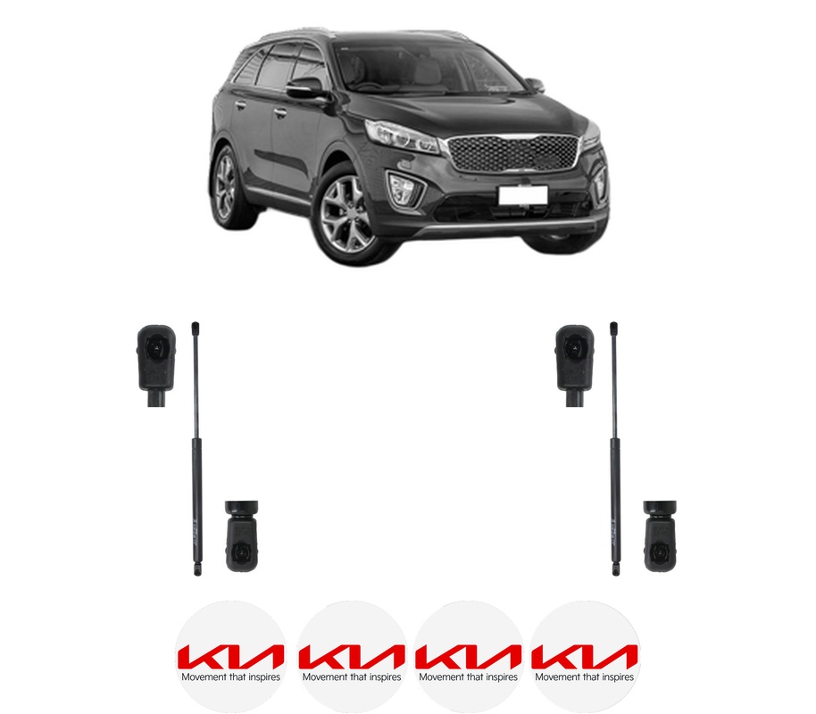 Set amortizoare portbagaj haion pentru KIA SORENTO III (UM) din 2015-2020, 2 bucati, KROSNO, 4 stickere auto KIA