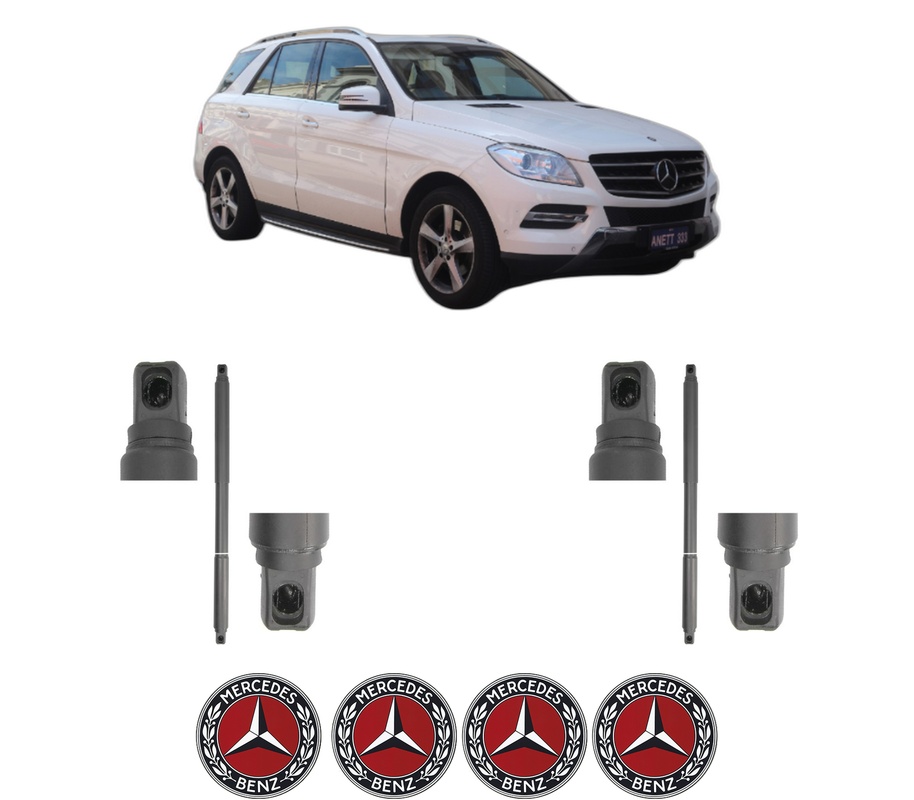 Set amortizoare portbagaj haion pentru MERCEDES-BENZ M-CLASS (W166) din 2011-2015, 2 bucati, MAGNUM TECHNOLOGY, 4 stickere auto MERCEDES-BENZ