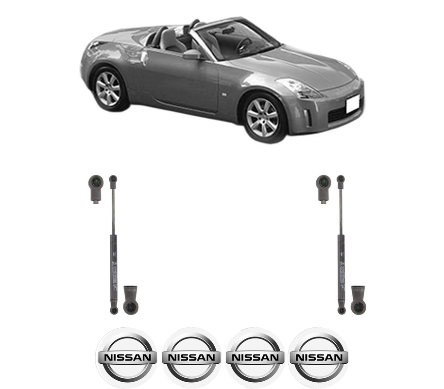 Set amortizoare portbagaj haion pentru NISSAN 350Z Roadster (Z33) din 2004-2009, 2 bucati, KROSNO, 4 stickere auto NISSAN