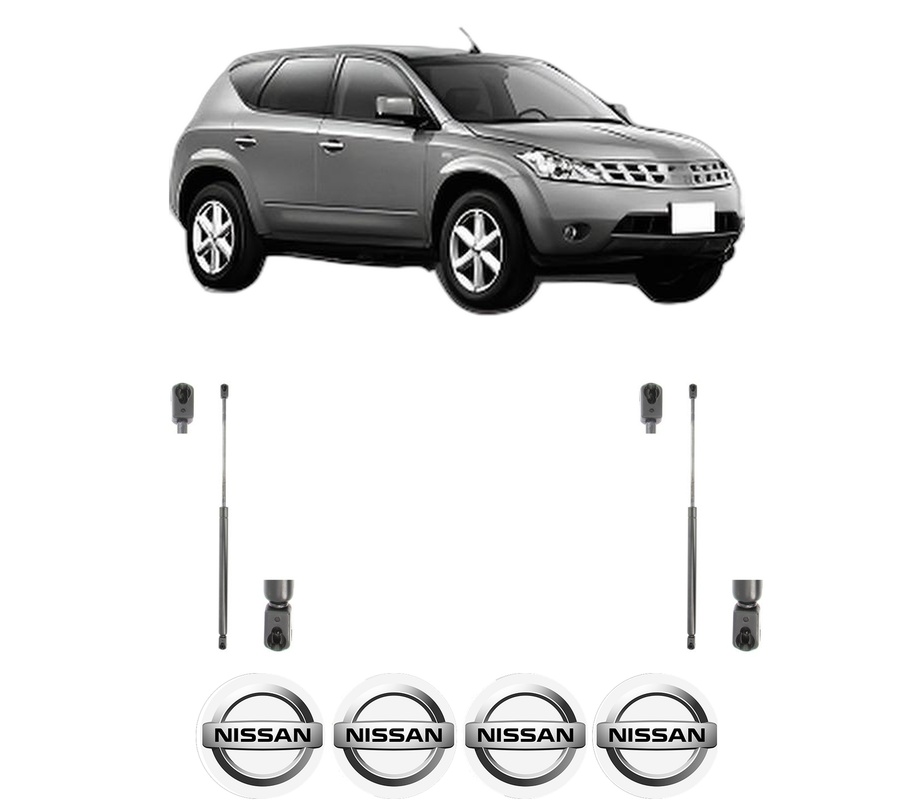 Set amortizoare portbagaj haion pentru NISSAN MURANO I (Z50) din 2003-2008, 2 bucati, KROSNO, 4 stickere auto NISSAN