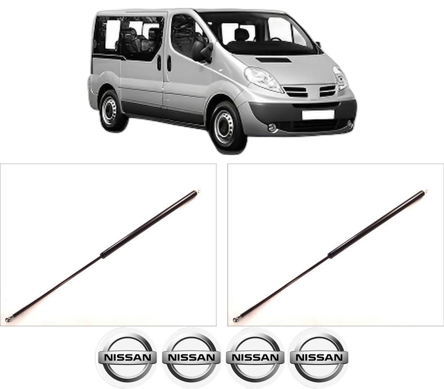 Set amortizoare portbagaj haion pentru NISSAN PRIMASTAR Bus (X83) din 2001-2006, 2 bucati, KROSNO, 4 stickere auto NISSAN