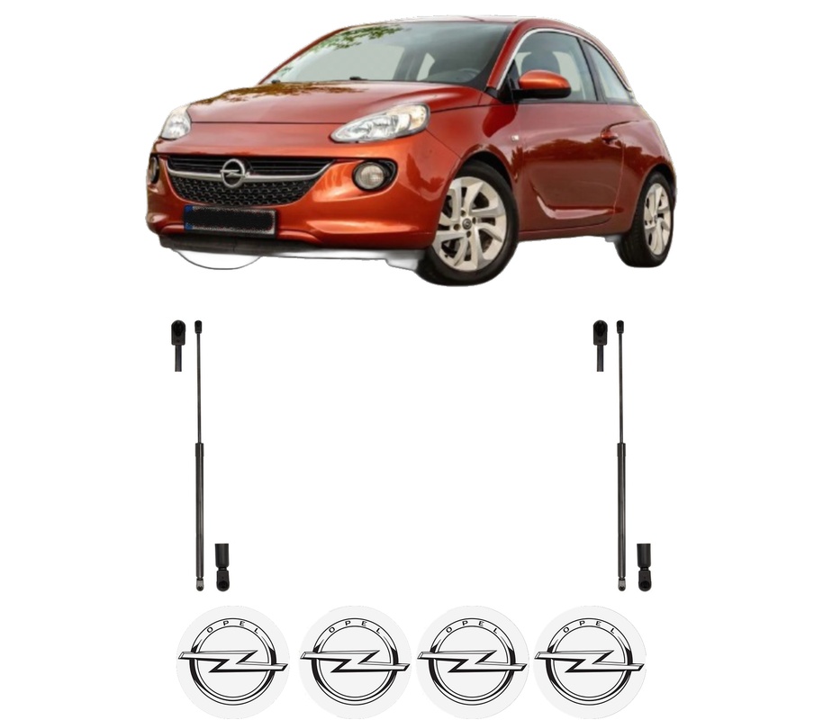Set amortizoare portbagaj haion pentru OPEL ADAM (M13) din 2012-2019, 2 bucati, KROSNO, 4 stickere auto OPEL