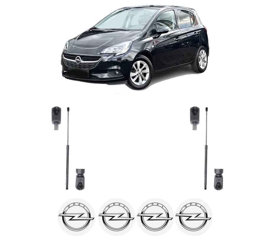 Set amortizoare portbagaj haion pentru OPEL CORSA E Hatchback Van (X15) din 2014-2015, 2 bucati, KROSNO, 4 stickere auto OPEL