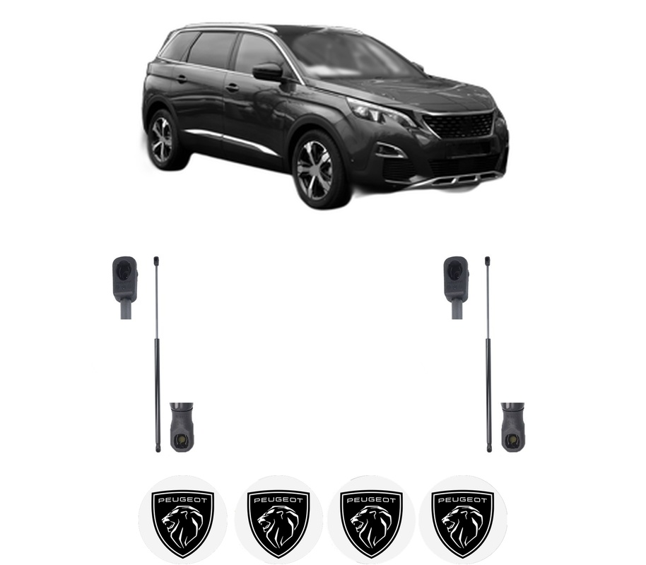 Set amortizoare portbagaj haion pentru PEUGEOT 5008 II (MC_, MJ_, MR_, M4_) din 2016-2023, 2 bucati, MAGNUM TECHNOLOGY, 4 stickere auto PEUGEOT