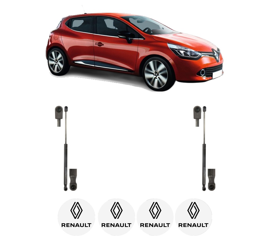 Set amortizoare portbagaj haion pentru RENAULT CLIO IV Grandtour (KH_) din 2012-2021, 2 bucati, KROSNO, 4 stickere auto RENAULT