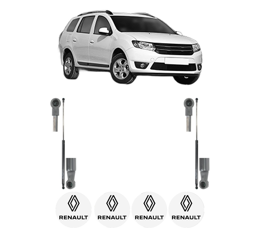 Set amortizoare portbagaj haion pentru RENAULT LOGAN II Estate (K8_) din 2013-2020, 2 bucati, KROSNO, 4 stickere auto RENAULT