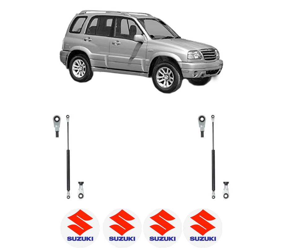 Set amortizoare portbagaj haion pentru SUZUKI GRAND VITARA I (FT, HT) din 1998-2005, 2 bucati, KROSNO, 4 stickere auto SUZUKI