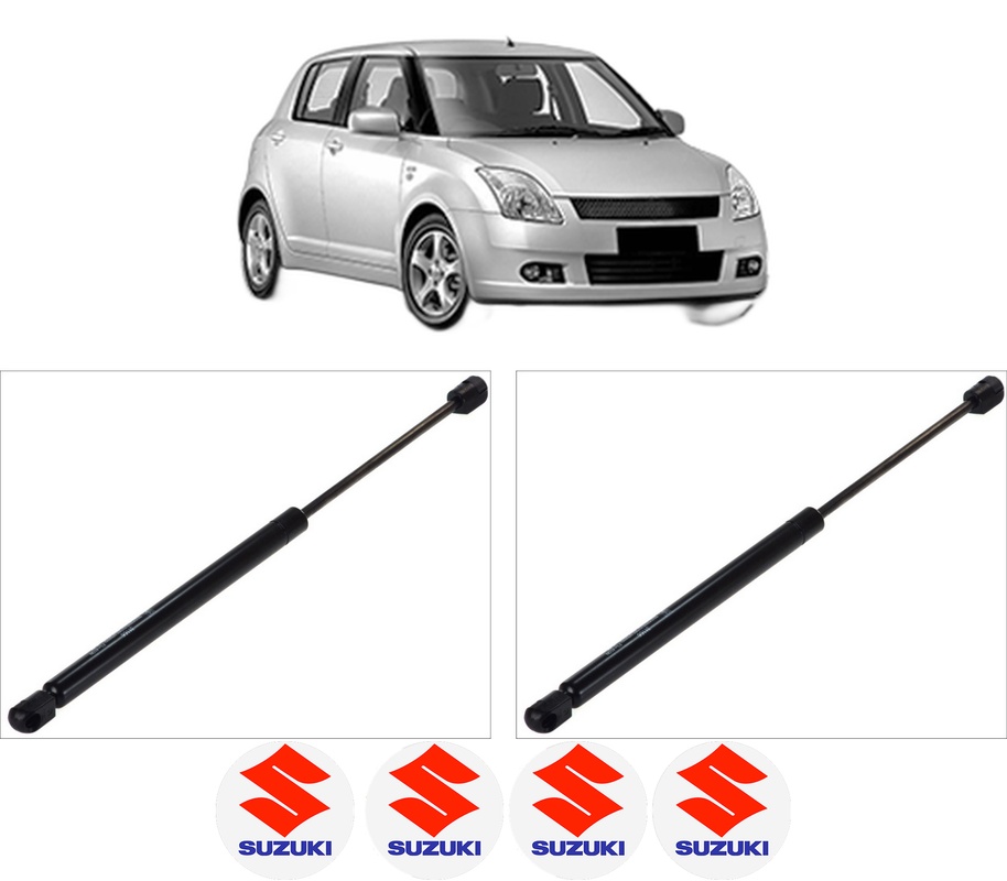 Set amortizoare portbagaj haion pentru SUZUKI SWIFT III (MZ, EZ) din 2005-2011, 2 bucati, KROSNO, 4 stickere auto SUZUKI