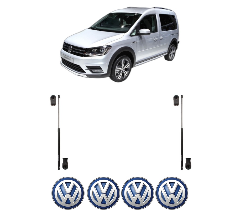 Set amortizoare portbagaj haion pentru VW CADDY ALLTRACK IV MPV (SAB) din 2015-2020, 2 bucati, KROSNO, 4 stickere auto VW