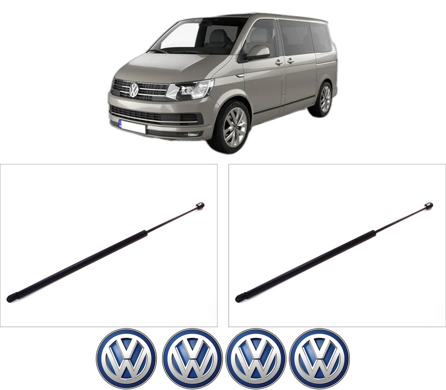 Set amortizoare portbagaj haion pentru VW MULTIVAN T5 (7HM, 7HN, 7HF, 7EF, 7EM, 7EN) din 2003-2015, 2 bucati, KROSNO, 4 stickere auto VW