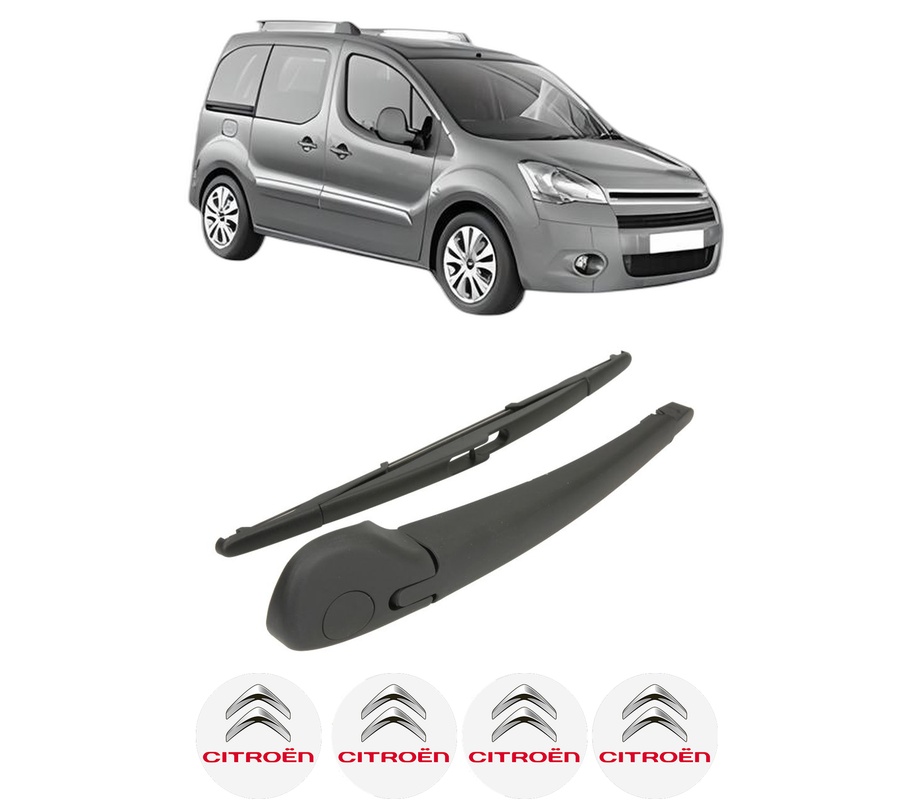 Set brat stergator spate cu lamela pentru CITROEN BERLINGO MULTISPACE (B9) din 2008-2021, pentru spate, din cauciuc siliconat rezistent, Cri-Flo, 4 stickere auto CITROEN