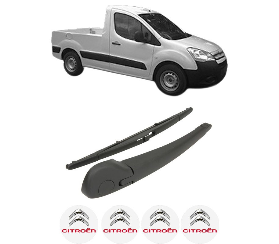 Set brat stergator spate cu lamela pentru CITROEN BERLINGO Platform/Chassis (B9) din 2008-2021, pentru spate, din cauciuc siliconat rezistent, Cri-Flo, 4 stickere auto CITROEN